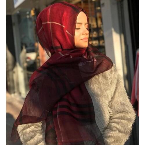 2021 Women New Season Silk Organza Shawl Islamic Clothing Hijab Scarf Spring Summer Scarves Luxury Good Quality Beige Red Navy B