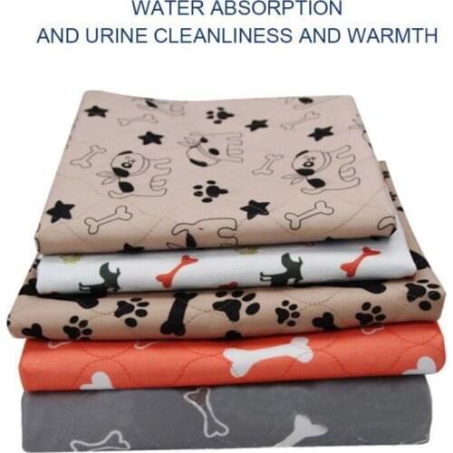 Pet Dog Pee Pad Three-layer Waterproof Bone Printed Pattern Cat Urine Pad Reusable Washable Pee Mattress Cushion /1