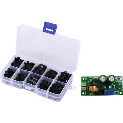 300 Pcs M3 Nylon Hex Screw Nut & 1 Pcs Adjustable Pwm Led Driver Controller Step-Down Constant Current Converter