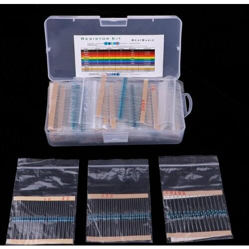 38 Values 1% Tolerance Resistor Kit Assortment 0 Ohm-1M Ohm (Pack of 1140)