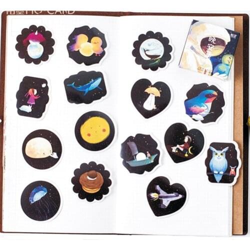 45pcs/pack Lovely Good Night Set Stickers Scrapbooking Stickers School Stationary Supplies
