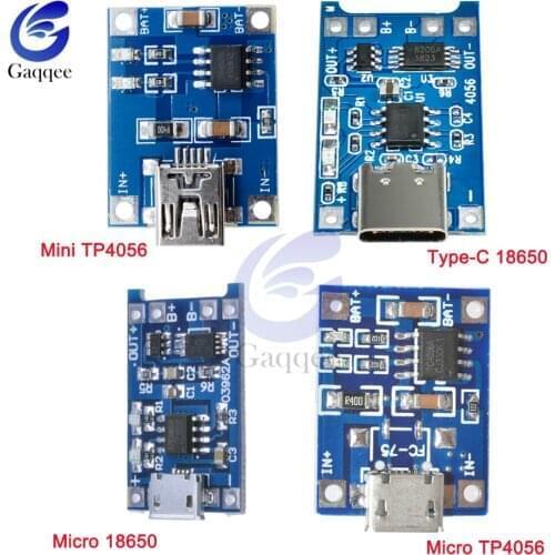 5pcs Type-C Micro Mini USB 5V 1A Lithium-ion Battery Charger Panel Connector USB Adapter Over Charge Discharge Protection Modul