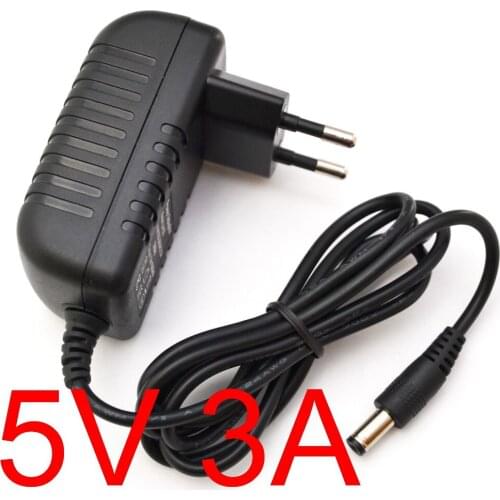 50pcs high quality 5v 3a Dc 5.5mm Ac/dc Power Adapter EU Plug Supply Charger 5v3a For Tv Box Mxq Other The Free Shipping