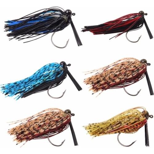 6PCS 7g Soft Silicone Beard Weedless Jig Head Fish Lure octopus squid Bait Isca Artificial Fishing Tackle