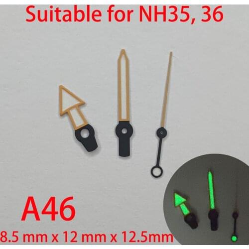 A46 suitable for NH35 watch pointers, watch accessories hand watch custom accessories NH36 Green luminous