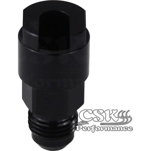 AN-6 Fuel Line EFI Adapter Fitting Male to 5/16 Quick Disconnect Black Screw On