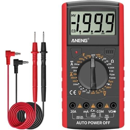 AN9205A+ LCD Digital Multimeter Voltmeter Ammeter Resistance Tester Anti-burn