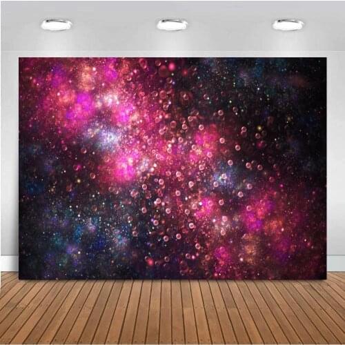 Baby Shower Universe Bubbles Backdrop Glitter Light Bokeh Polka Dots Birthday Portrait Decor Photography Background Photo Studio