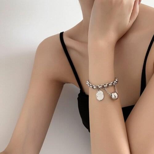 Titanium steel personality hip hop bracelet men and women stainless steel metal chain simple atmosphere hand ornaments