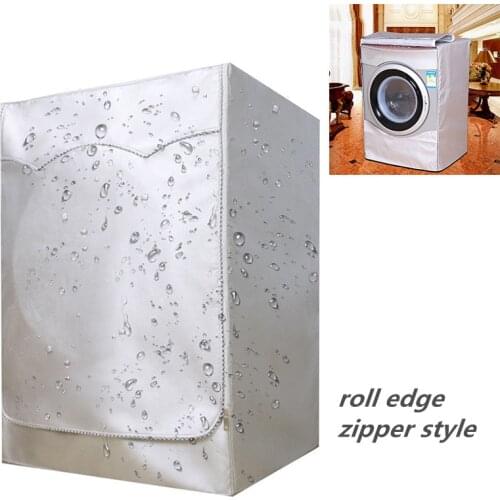 Washer Dryer Cover Sunscreen Washing Machine Waterproof Cover Dryer Polyester Silver Dustproof Washing Machine Cover