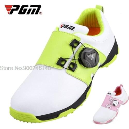 Girls Golf Shoes Boys Waterproof Breathable Sneakers Kids Children Buckle Shoeslace Non-Slip Golf Shoes Sports Golfing Trainers