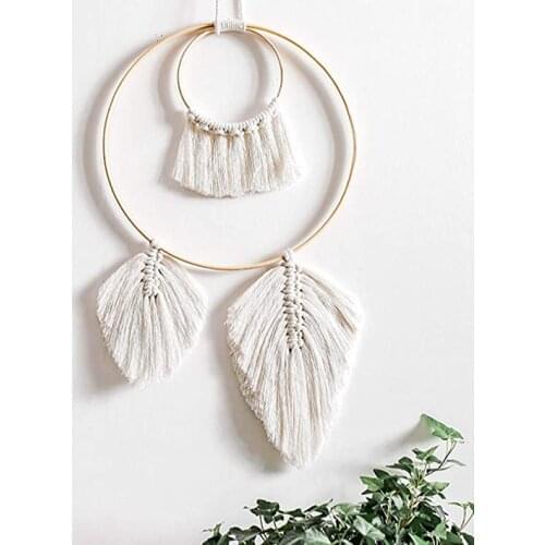 Home Tapestry Bohemian Style Macrame Handmade Knitted Pendant Wall Hanging The Living Room Bedroom Irregular Rope Anti-allergic