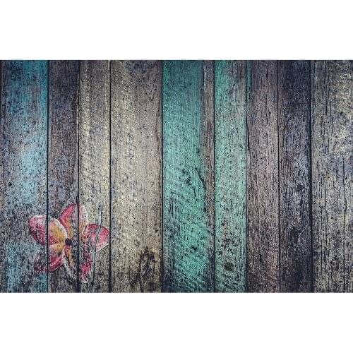 Wooden Plank Flower Photo Background Computer Printed Photography Backdrop for Children Baby Portrait Pets Toy Photoshoot Props