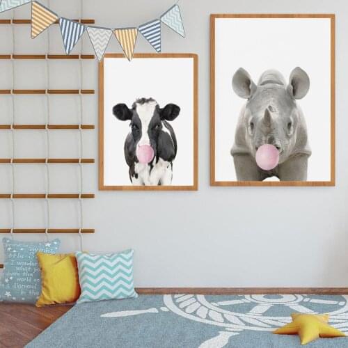 Canvas Painting Koala Zebra Elephant Pig Owl Balloon Nordic Posters And Prints Animal Wall Art Picture Baby Kids Room Decor