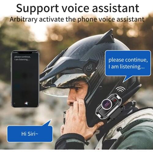 Motorcycle Helmet BT Headset Set Bulit In 5.0 BT Chip Voice Assistant For Any Full-Face Helmets Cover Ears Half-Face Helmets