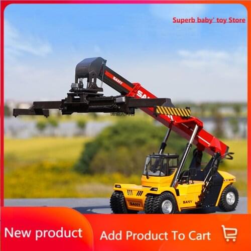 Diecast Alloy 1/50 Vehicle Truck Model Car HeavyTerminal Forklift Container Crane Hoist Engineering Collection Hot Toys for Boys