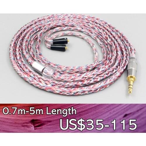 LN007575 16 Core Silver OCC OFC Mixed Braided Cable For Westone W40 W50 W60 UM10 UM20 UM30 UM40 UM50 Pro Earphone