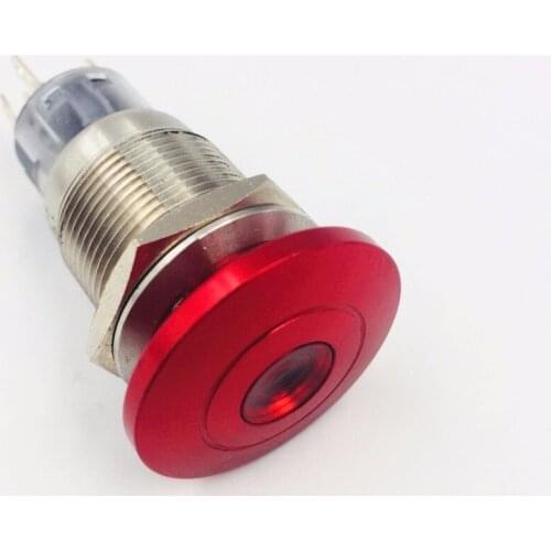 19mm Metal Waterproof Mushroom Head with LED Indicator Light Lamp Pilot Emergency Stop Push Button Switch Power Reset Latching