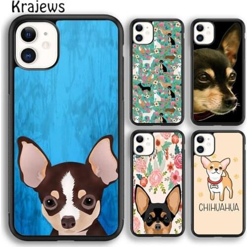 Krajews Cute Chihuahua Puppy Dog Phone Case Cover For iPhone 5s 6s 7 8 plus X XS XR 11 12 pro max Samsung Galaxy S8 S9 S10 Plus