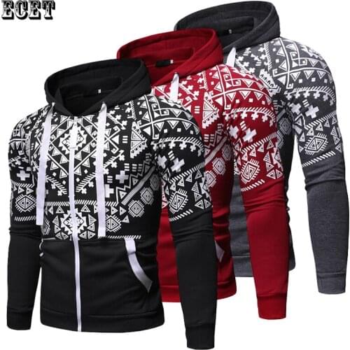 Hip-hop fashion mens jacket streetwear casual mens clothing jogger zipper top European and American trendy brand hoodie