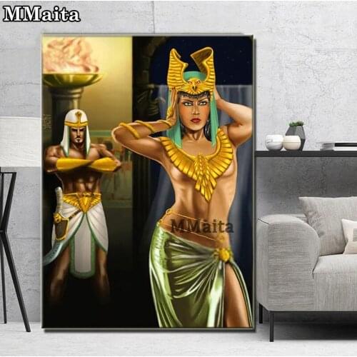 Cleopatra Full Square Round Drill 5D DIY Diamond Painting Egyptian beauty Cross Stitch Embroidery Diamond new home Decor PP5656
