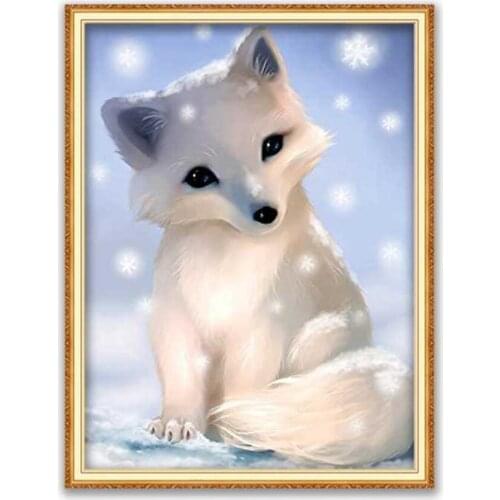 Animal Fox DIY Embroidery Cross Stitch 11CT Kits Craft Needlework Set Printed Canvas Cotton Thread Decoration Wholesale On Sale