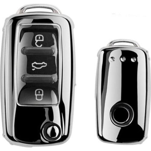 New Soft Car Remote Key Case Cover For VW Volkswagen Polo Golf Passat Beetle Caddy T5 Up Eos Tiguan Skoda A5 SEAT Leon Altea