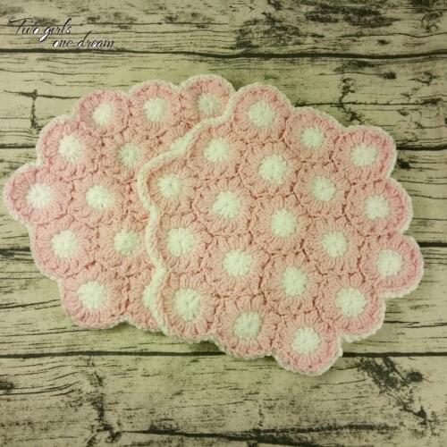 Original Handmade Crochet Flowers Chair Cushion Korean Wedding Celebration of Christmas Pastoral Seat Cushion Car Mats VIP Gift