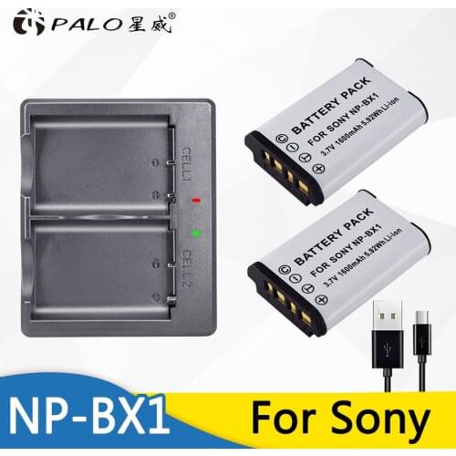 PALO 3.7V 1600mah NP-BX1 Li-ion Digital Camera Battery for npbx1 np bx1 NP-BX1 HDR-AS200v AS15 AS100V DSC-RX100 X1000V WX350