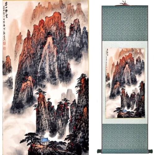 Landscape painting Home Office Decoration Chinese scroll painting mountain and River painting 2018082414