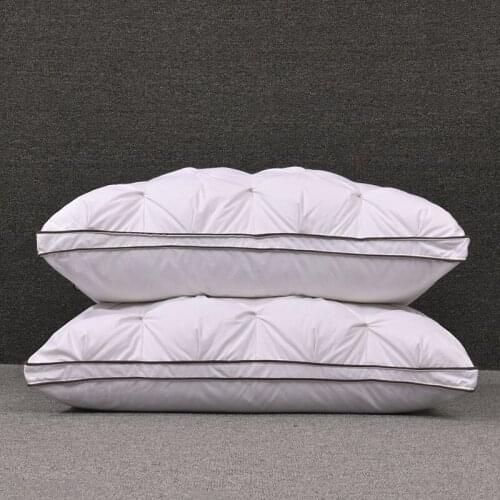 100% Cotton White Goose Down Pillow White Goose Down Pillow Twist Flower Single Neck Protection Household Down Pillow Core