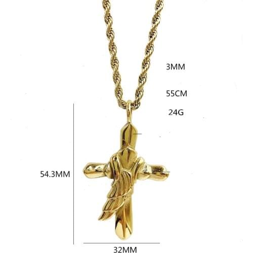 Cross pendant with double wings