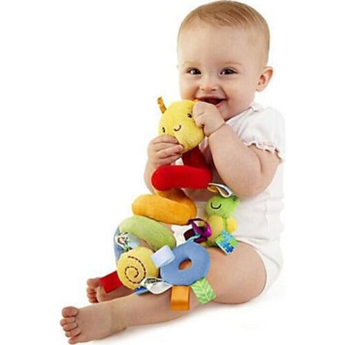 Baby Bed Crib Hanging Rattles Toys Animal Activity Spiral Stroller Playing Toy Soft Cotten Baby Rattles Gift for Baby Infant