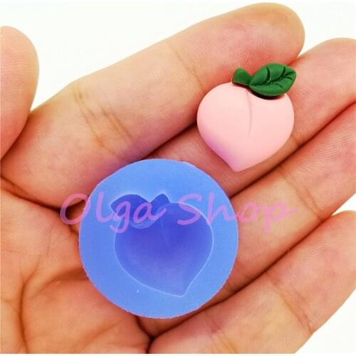 SYL186 20.5mm X 17.6mm Peach Silicone Mold Fondant Cake Decoration Candy Resin Clay Earrings Necklace Craft Soap Candle
