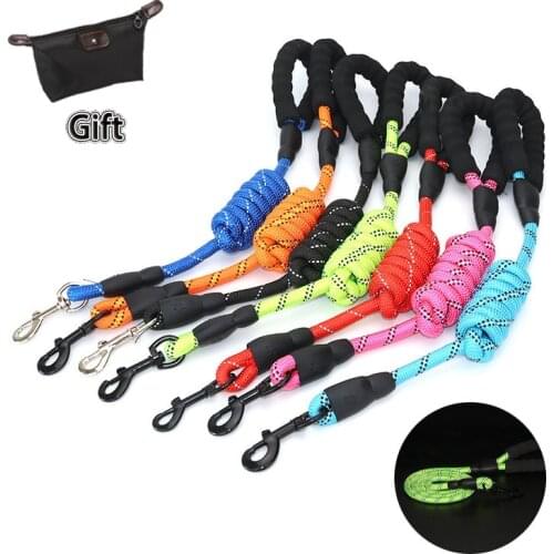 1.2M Reflective Leash Nylon Long Tracking Round Rope Outdoor Walking Training Pet Lead Leashes For Small Medium Large Dog