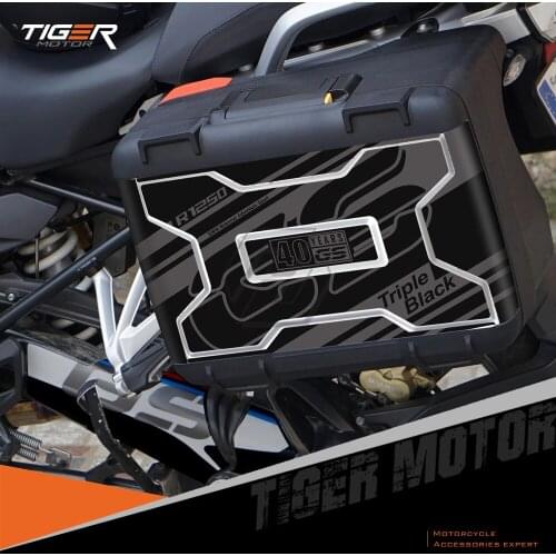 For BMW Vario Case 2004-2012 40 Year GS R1250GS Triple Black Decals Motorcycle Graphic Sticker