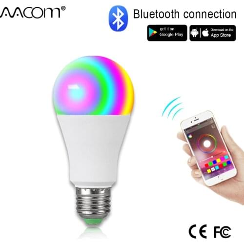 Ampoule LED E27 Wireless Bluetooth Smart Bulb 15W 85-265V RGBW LED Light Bulb Music Control 20 Modes Apply to IOS /Android