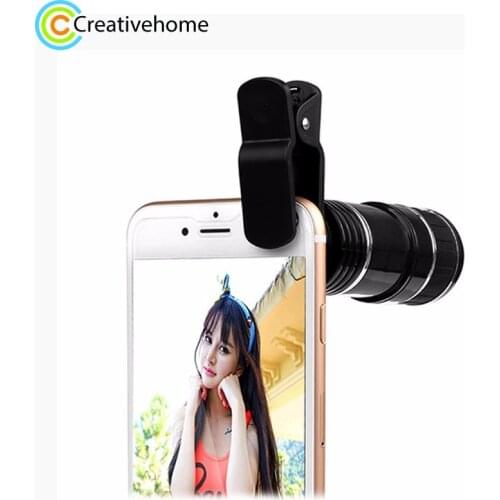 Universal Mobile Phone Lens Camera Lens 12X Zoom Optical Zoom Telescope Lens with Clip