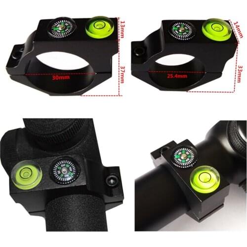 Tactical Spirit Bubble Level 25.4mm/30mm Rifle Airgun Scope Level Ring Bubble with Compass