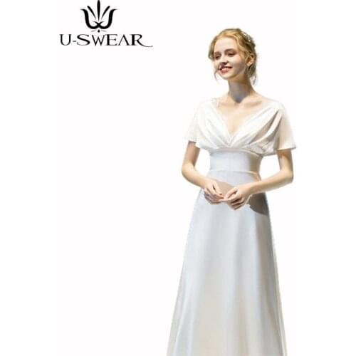 Retro Evening Dresses V-Neck Short Sleeve Backless Evening Party Gowns Simple Robe De Soiree Formal Prom Gown Abendkleider