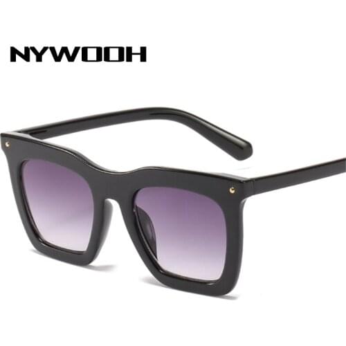 NYWOOH Vintage Sunglasses for Women Men Retro Oversized Sun Glasses Gradient Shades Retro Brand Design Big Frame Eyeglasses