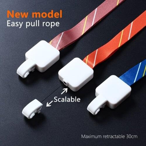 DEZHI Retractable Neck Strap Polyamide Core Breakaway Lanyard Safety For ID Name Badge Holder with ABS Plastic Clip