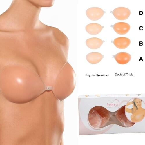 2020 Ladys Sexy Stealth Silicone Adhesive Stick On Gel Push Up Strapless Invisible Backless Freebra Cup A B C D