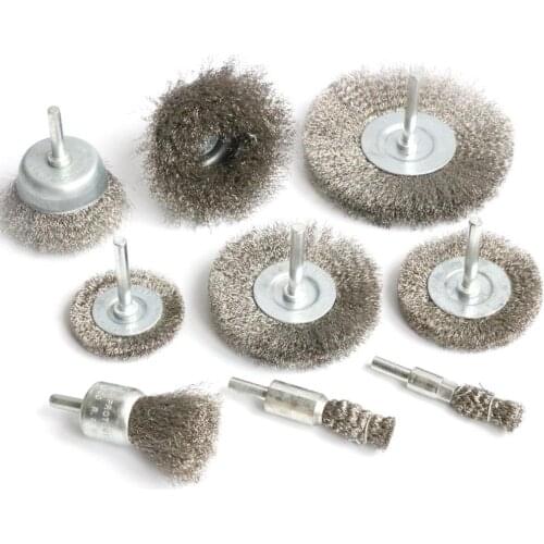 1pc 2inch/3"/4" Stainless Steel Wire Wheel brush Cup & End Brush Set for Drill shank 1/4" For removing paint Derust and cleaning