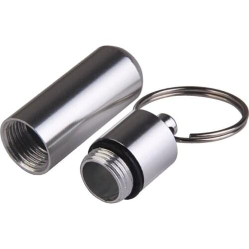 1pc Waterproof Aluminum Pill Box Case Bottle Outdoor Travel Emergency Gear Vitamin Medicine Pill Box Container Organizer