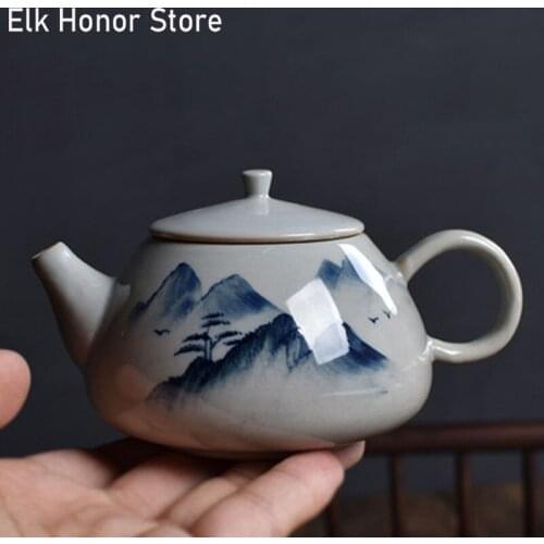 170ml New Product Archaize Pottery Teakettle Master Cups Handmade Celadon Teapot Chrysanthemum Teaware Tea Ceremony Gifts