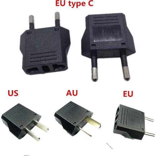 2pcs European EU Plug Adapter American Australian Japan CN US To EU Euro Type C AC Travel Power Adapters Electrical Plug Sockets