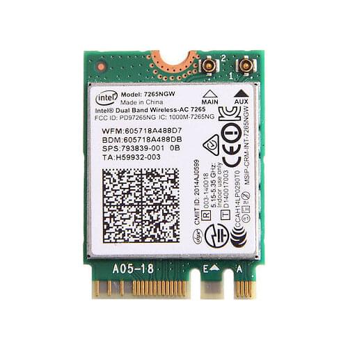 Wireless Adapter Card for Hp 756751-001 756751 756749-001 Intel 7265ngw ac Dual Band Wireless ac 802.11ac Ngff Wi-fi card