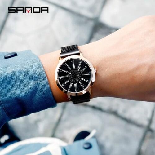 BASID Top Brand Luxury Modern Mens Watches Quartz Wristwatch Wheel Series Dial Waterproof Watch Gentleman Sports Street Wear