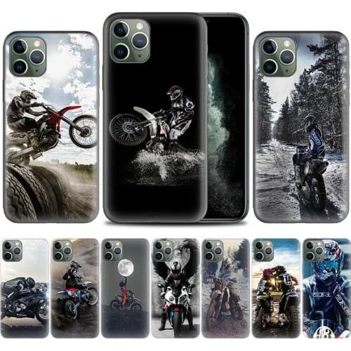 Moto Cross motorcycle sports Case for Apple iPhone 11 Pro XS Max XR X 7 8 6 6S Plus 5 5S SE 12 Mini Soft TPU Phone Cover Coque